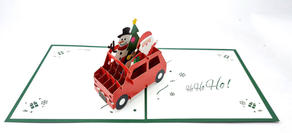 KDC007-Pop up card of Christmas car (圣诞立体汽车贺卡)