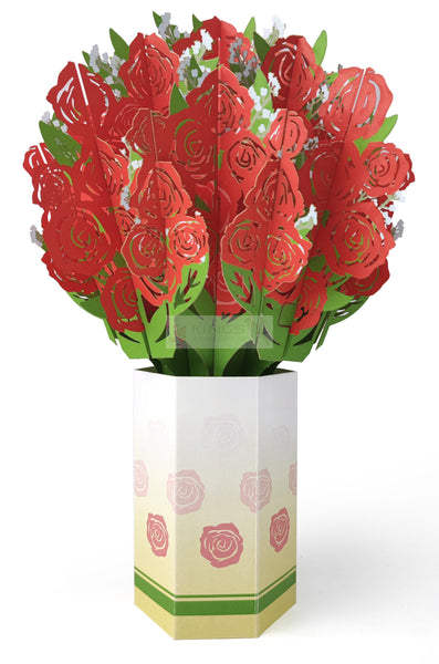 HPE021-red rose vase Decoration(红玫瑰摆件)