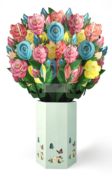 HPE023-chese rose  vase Decoration (月季花摆件)