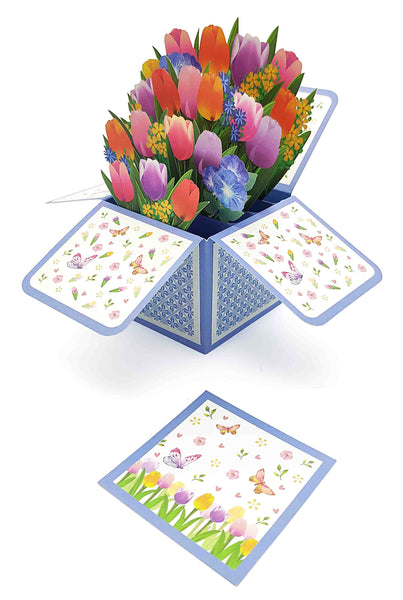 HPE049--Box card of Tulips flower (郁金香立体盒)