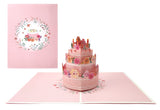 KDB001-happy birthday/anniversary/wedding（生日/纪念）-pink flower care (粉色鲜花蛋糕)