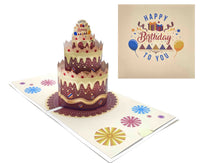 KDB024--pop up card of Birthday chocolate cake(生日巧克力蛋糕立体贺卡)