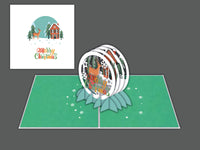 KDC011-Pop up card of Christmas snowflake (圣诞立体雪花球贺卡)
