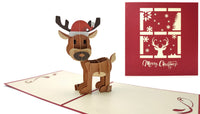 KDC015 Pop up card of Christmas Elk(圣诞麋鹿立体贺卡)
