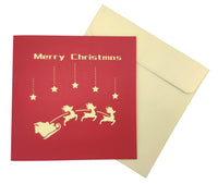 KDC022--Greeting card of Merry Christmas(圣诞鹿车)