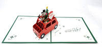 KDC007-Pop up card of Christmas car (圣诞立体汽车贺卡)